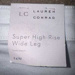 LC Lauren Conrad White Super High-Rise Wide Leg Jeans